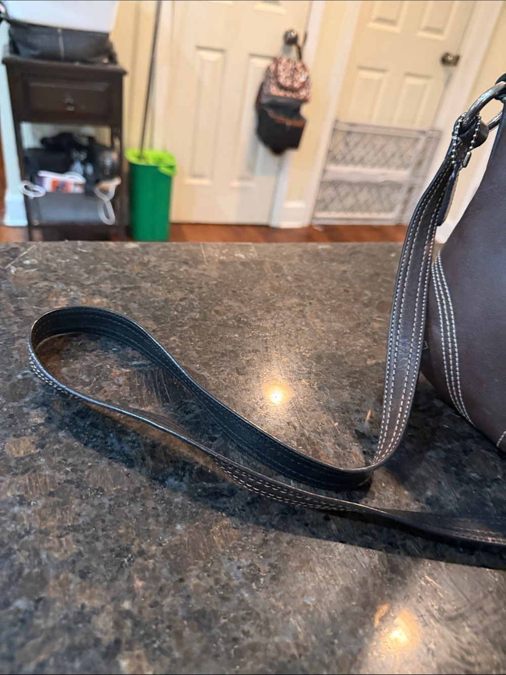 Vintage Y2K Coach SoHo Brown Leather Small Crossbody with White Stitching - Picture 3 of 13
